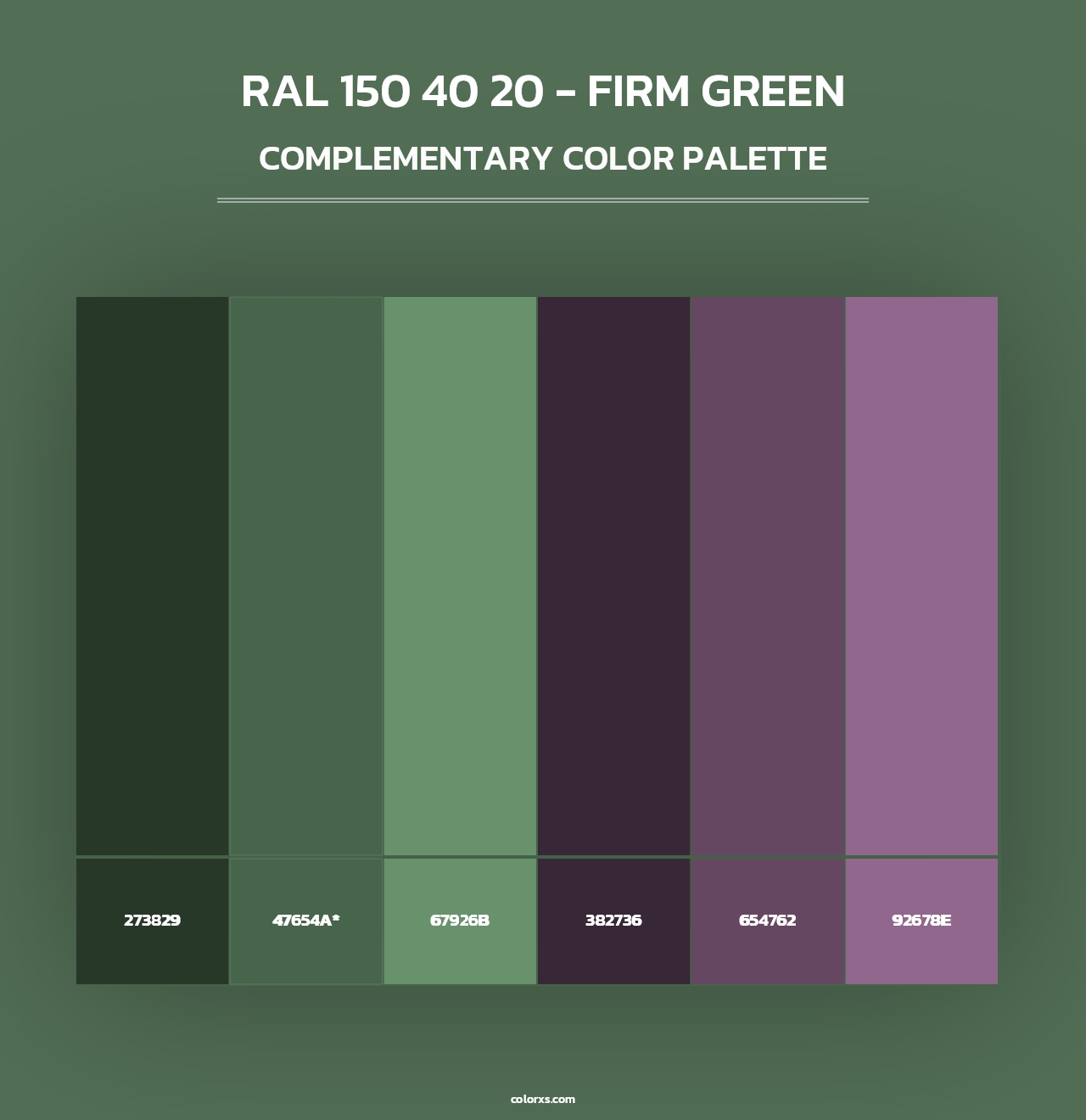 RAL 150 40 20 - Firm Green - Complementary Color Palette