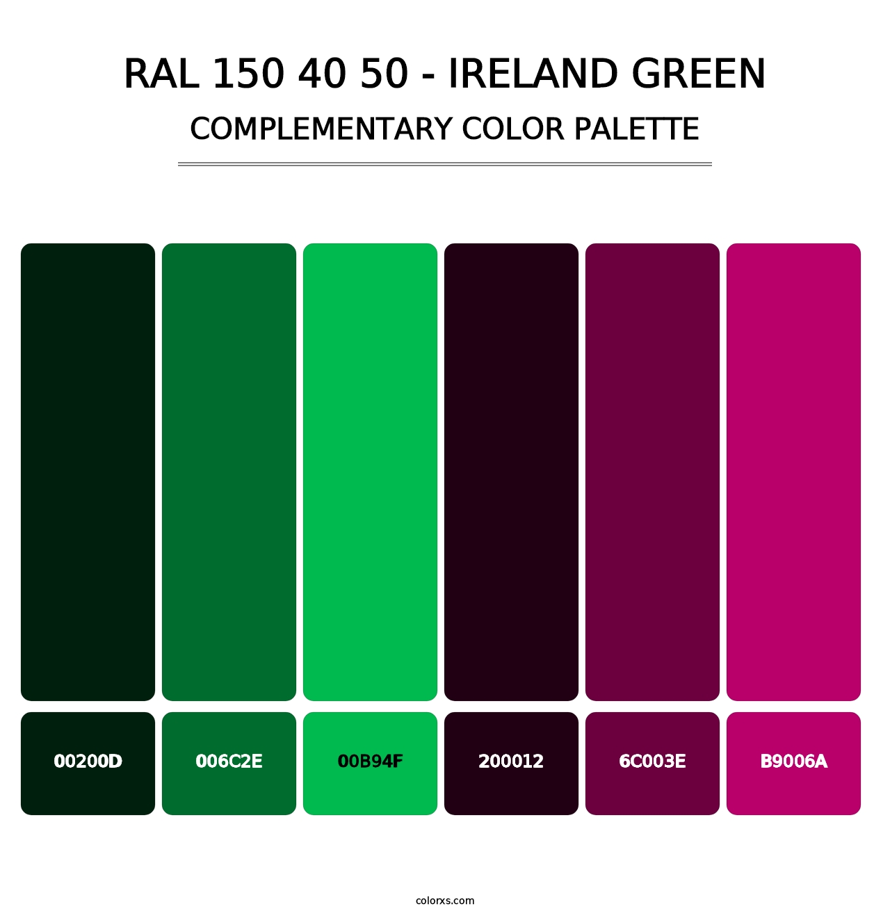 RAL 150 40 50 - Ireland Green - Complementary Color Palette