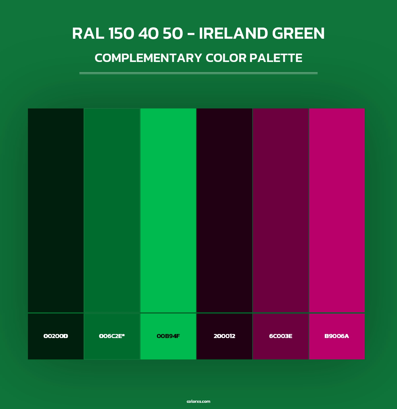 RAL 150 40 50 - Ireland Green - Complementary Color Palette