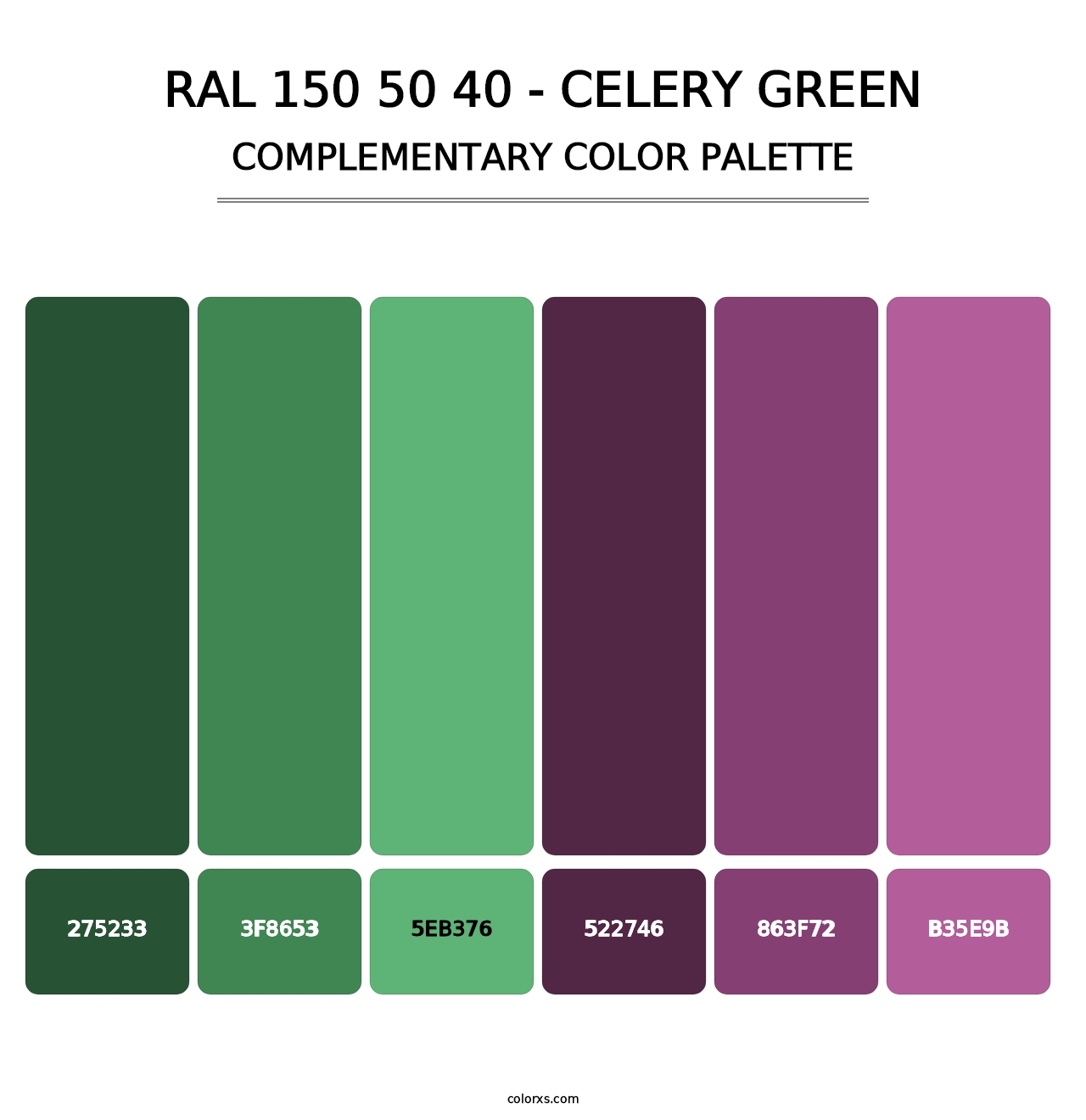 RAL 150 50 40 - Celery Green - Complementary Color Palette