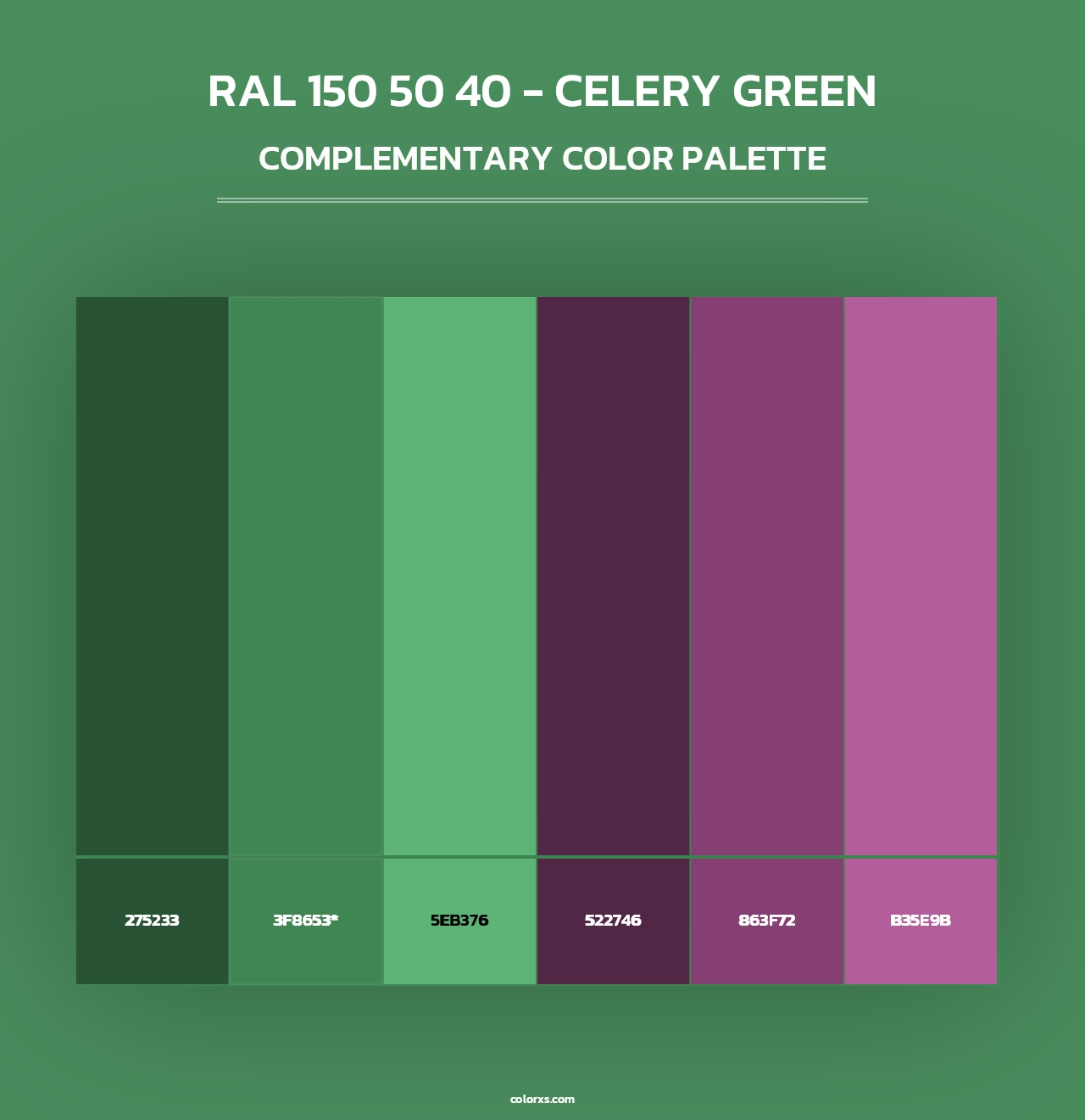 RAL 150 50 40 - Celery Green - Complementary Color Palette
