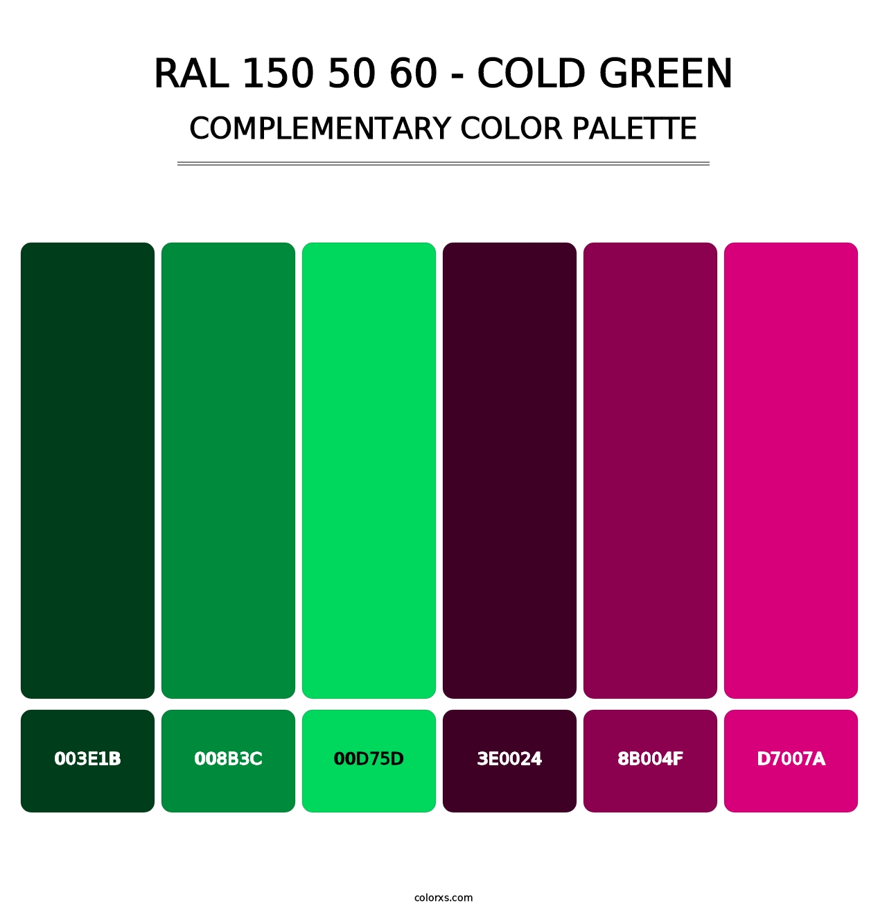 RAL 150 50 60 - Cold Green - Complementary Color Palette