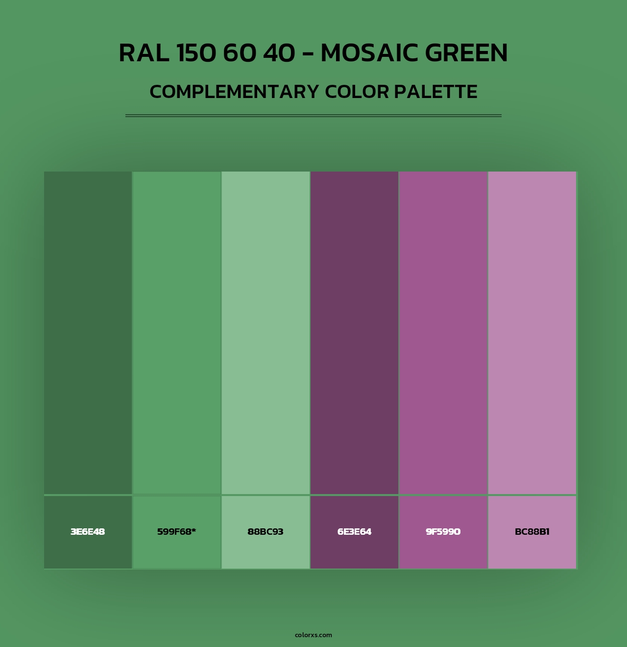 RAL 150 60 40 - Mosaic Green - Complementary Color Palette