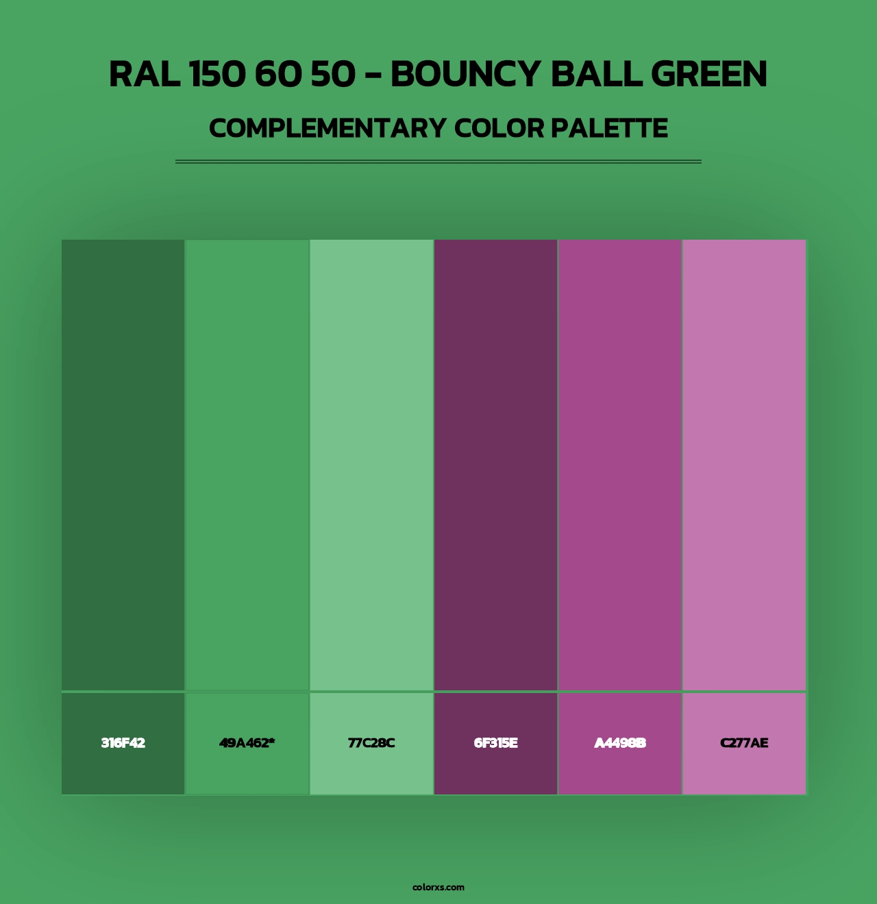 RAL 150 60 50 - Bouncy Ball Green - Complementary Color Palette
