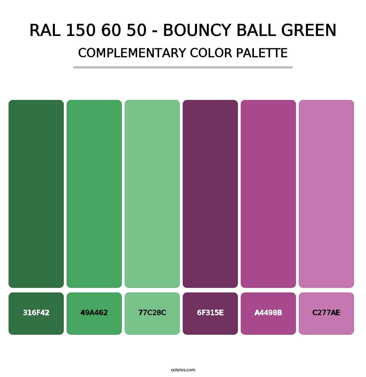 RAL 150 60 50 - Bouncy Ball Green - Complementary Color Palette