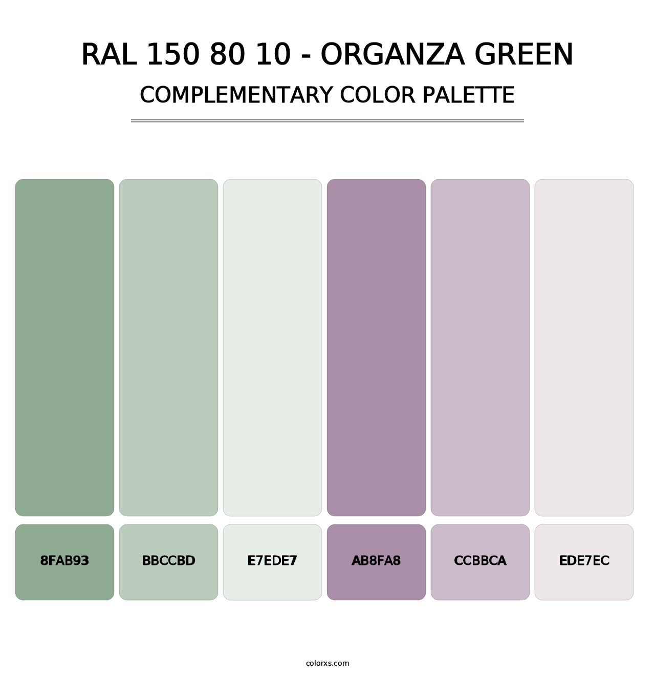 RAL 150 80 10 - Organza Green - Complementary Color Palette
