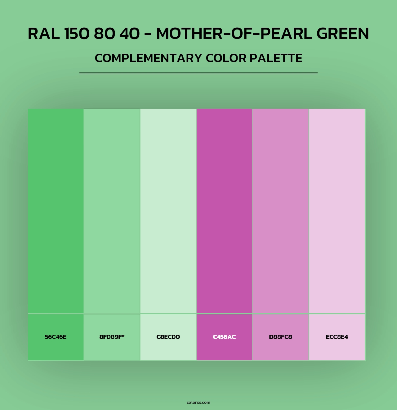 RAL 150 80 40 - Mother-Of-Pearl Green - Complementary Color Palette