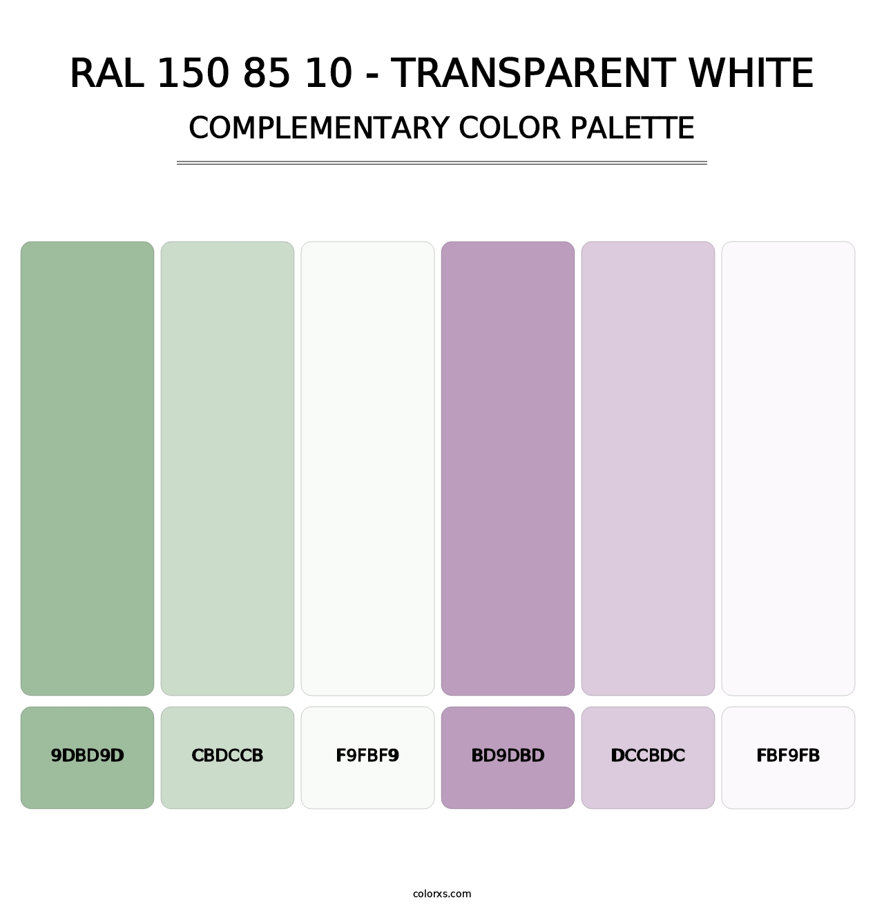 RAL 150 85 10 - Transparent White - Complementary Color Palette