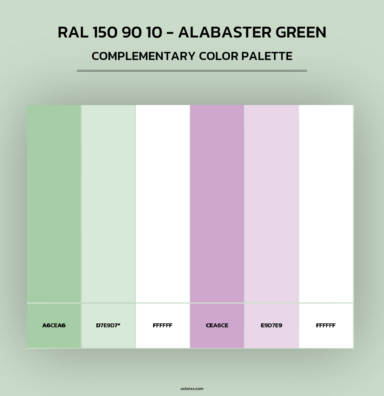 RAL 150 90 10 - Alabaster Green - Complementary Color Palette