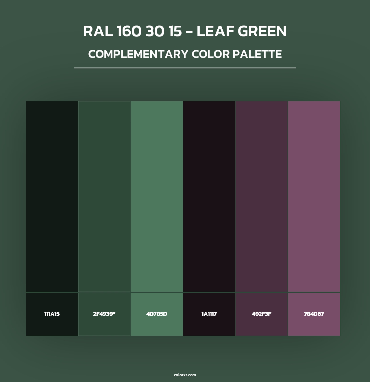 RAL 160 30 15 - Leaf Green - Complementary Color Palette