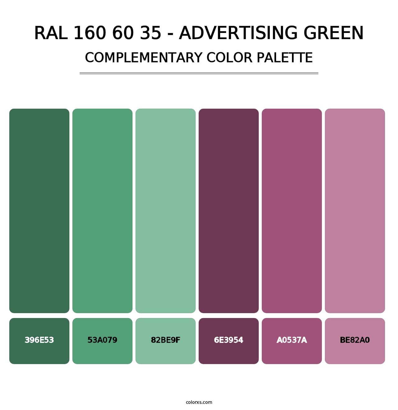 RAL 160 60 35 - Advertising Green - Complementary Color Palette