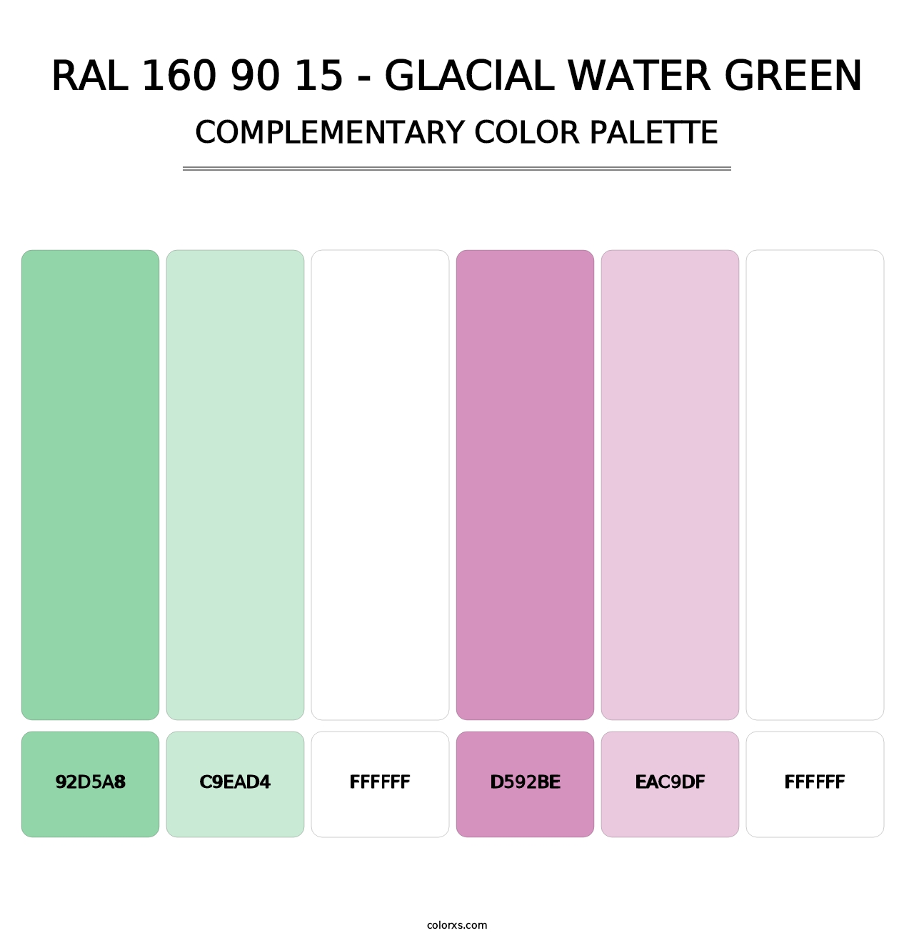 RAL 160 90 15 - Glacial Water Green - Complementary Color Palette