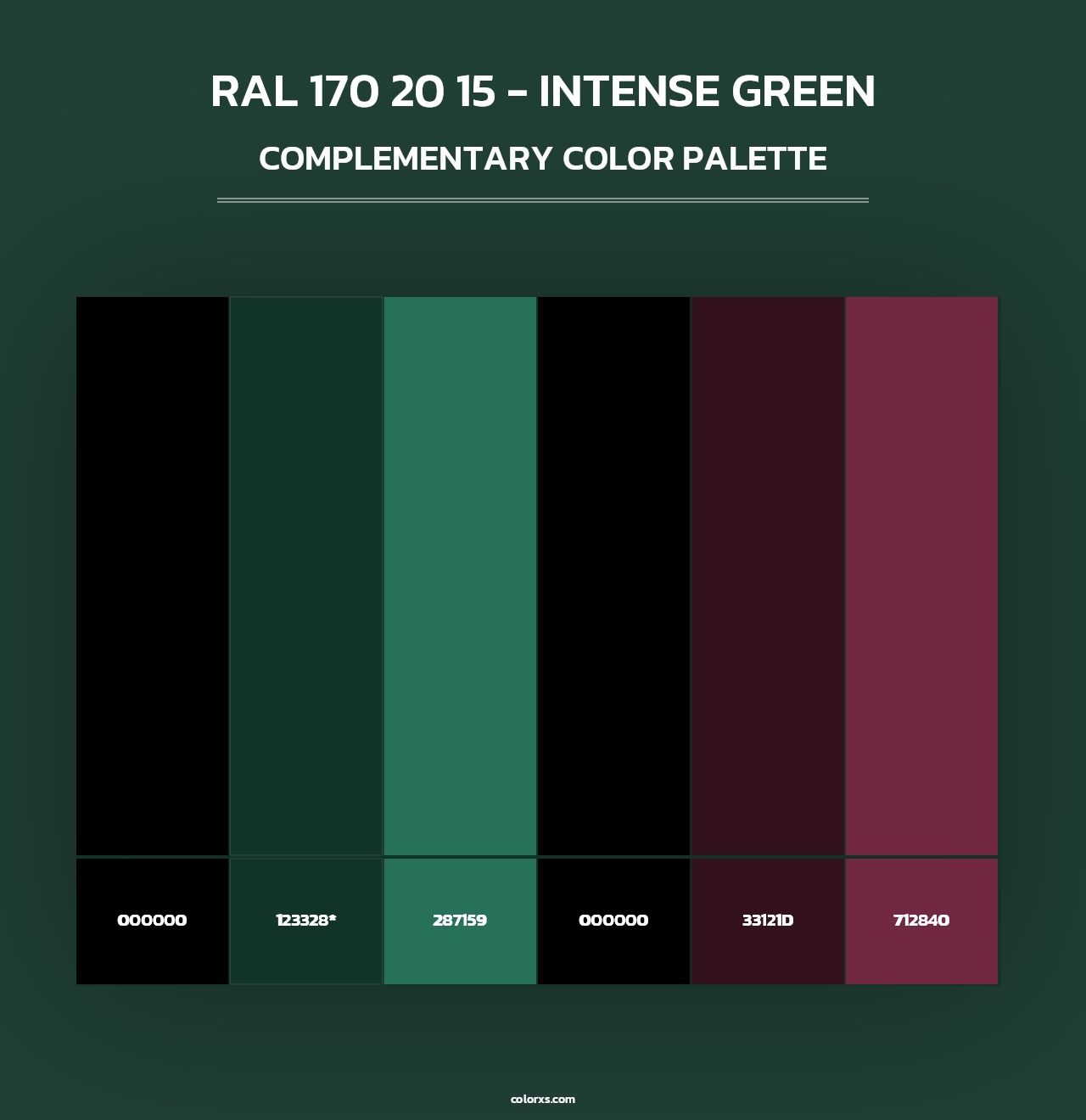 RAL 170 20 15 - Intense Green - Complementary Color Palette