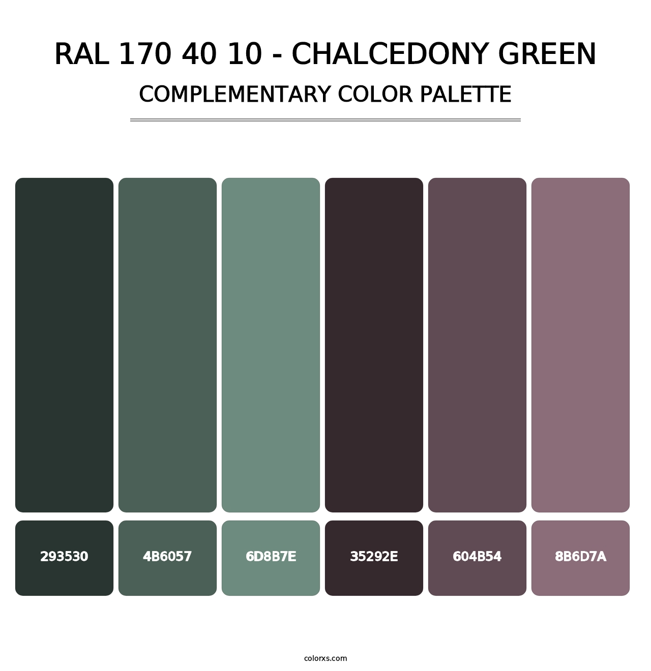 RAL 170 40 10 - Chalcedony Green - Complementary Color Palette