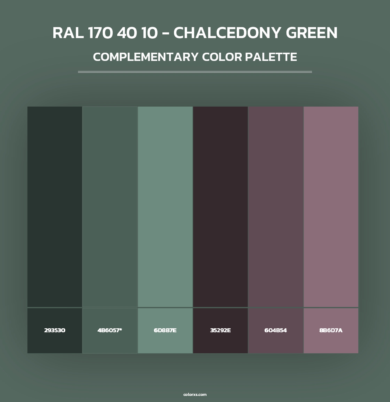 RAL 170 40 10 - Chalcedony Green - Complementary Color Palette