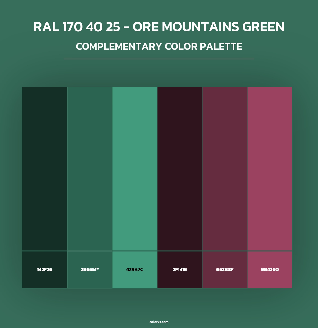 RAL 170 40 25 - Ore Mountains Green - Complementary Color Palette