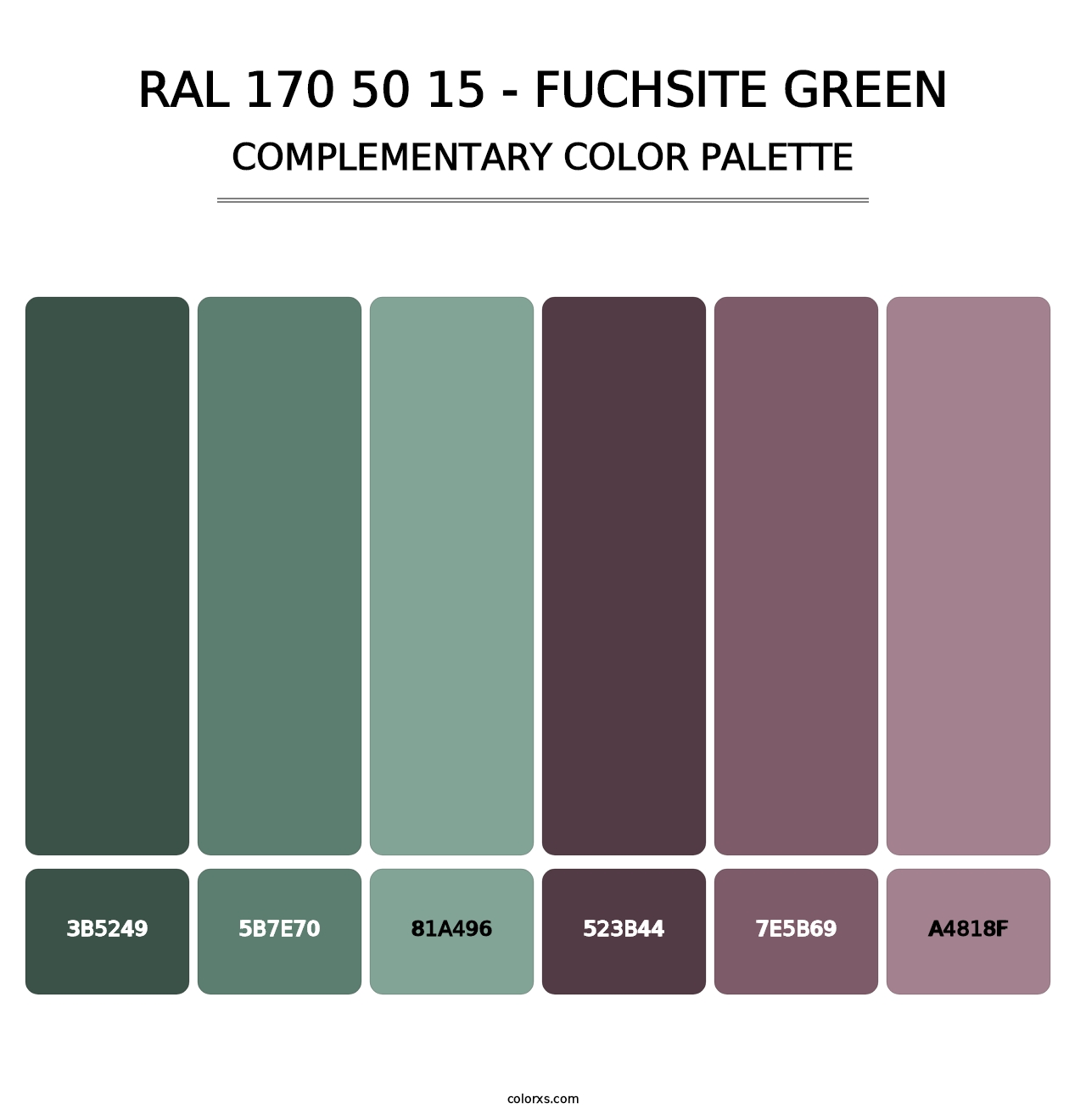 RAL 170 50 15 - Fuchsite Green - Complementary Color Palette