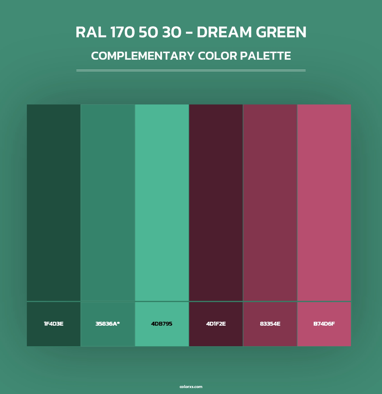 RAL 170 50 30 - Dream Green - Complementary Color Palette