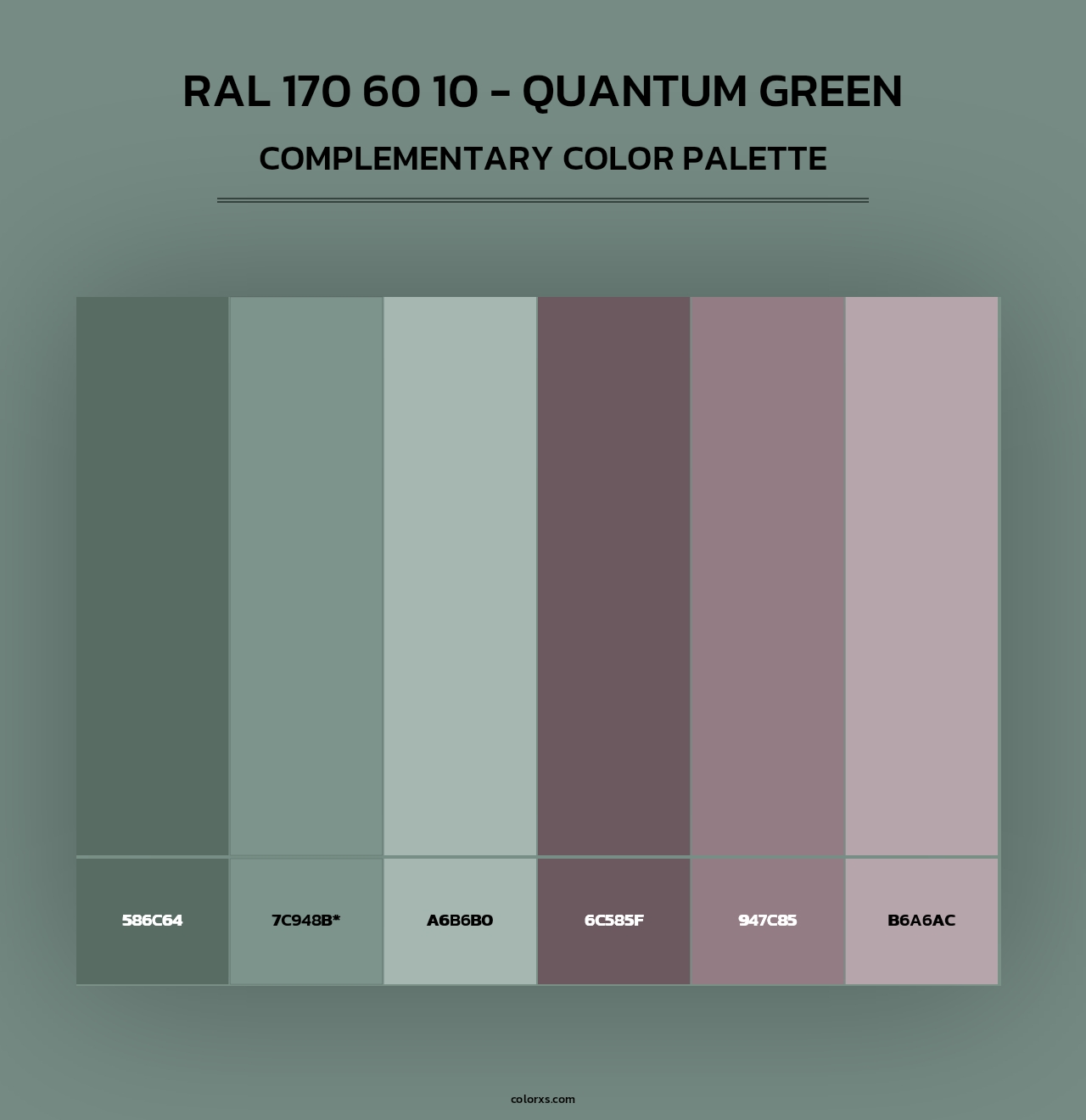 RAL 170 60 10 - Quantum Green - Complementary Color Palette