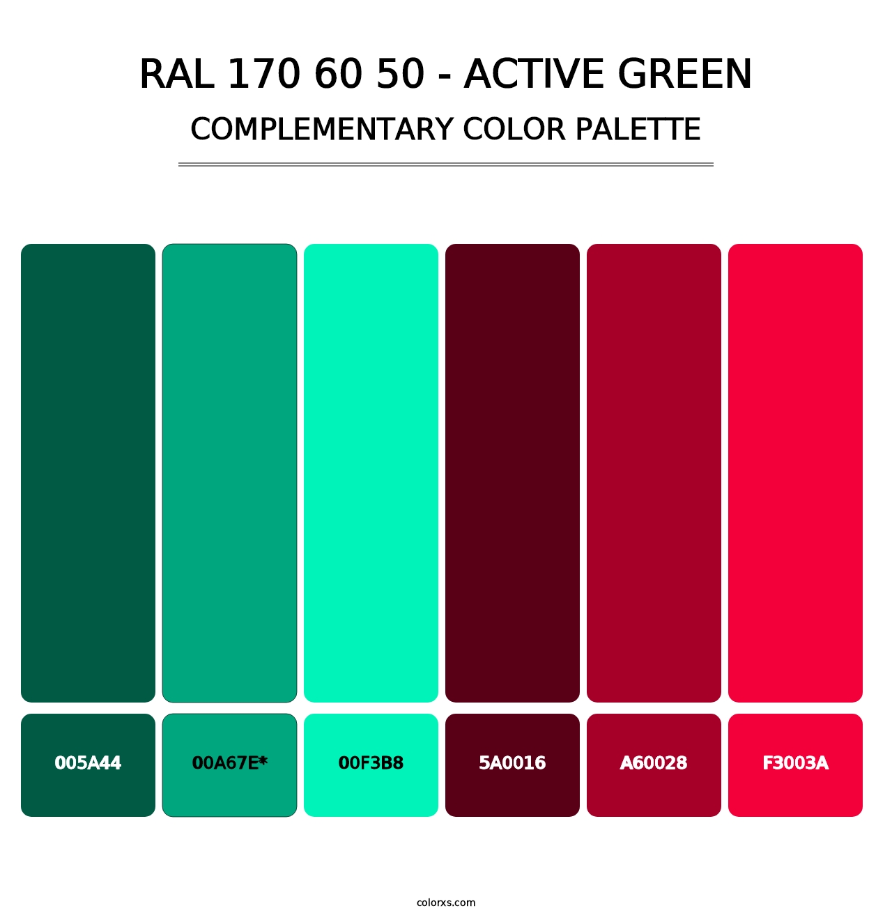 RAL 170 60 50 - Active Green - Complementary Color Palette