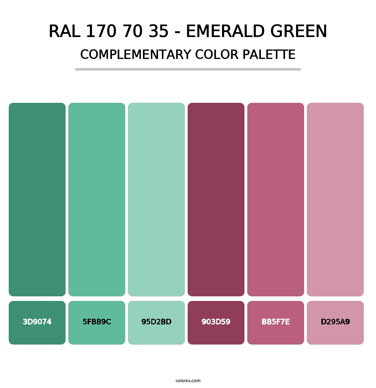 RAL 170 70 35 - Emerald Green - Complementary Color Palette