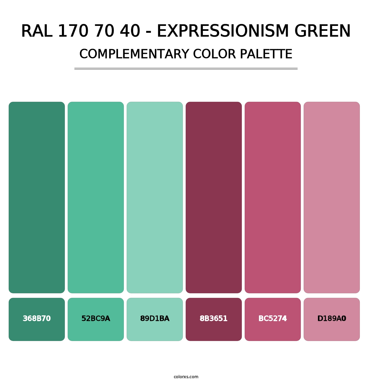 RAL 170 70 40 - Expressionism Green - Complementary Color Palette