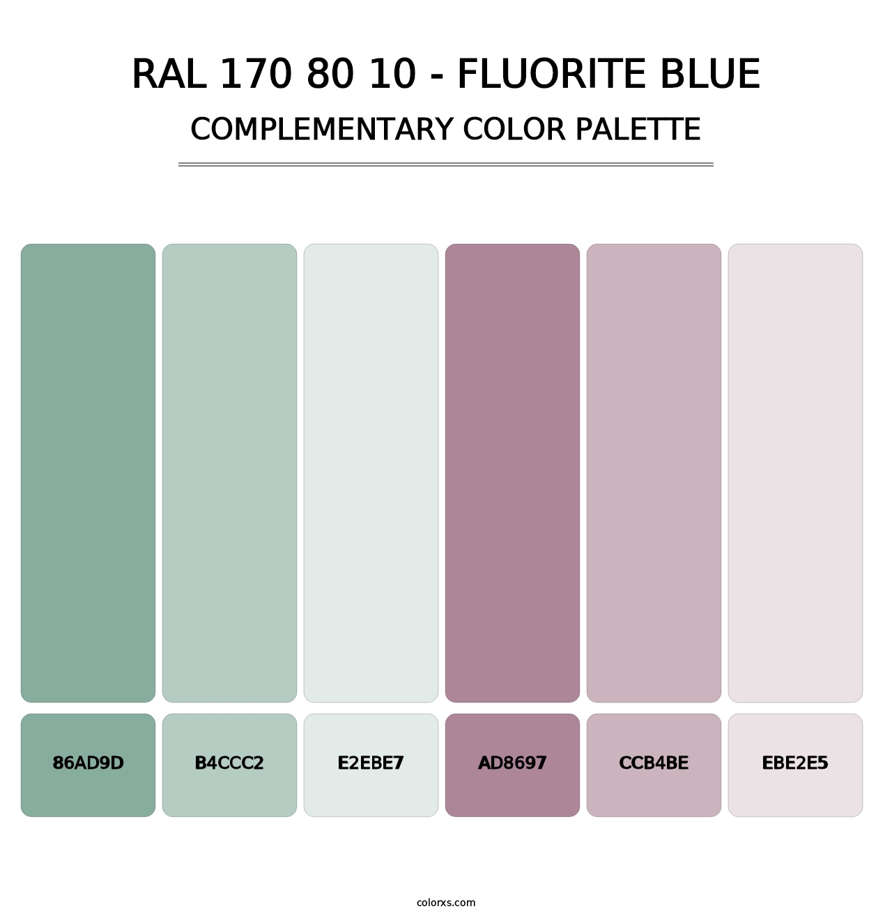 RAL 170 80 10 - Fluorite Blue - Complementary Color Palette