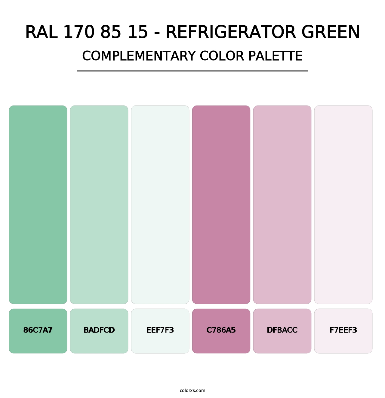 RAL 170 85 15 - Refrigerator Green - Complementary Color Palette