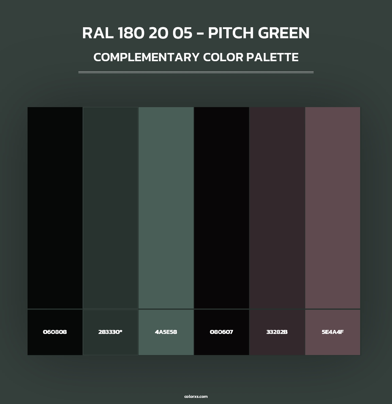 RAL 180 20 05 - Pitch Green - Complementary Color Palette