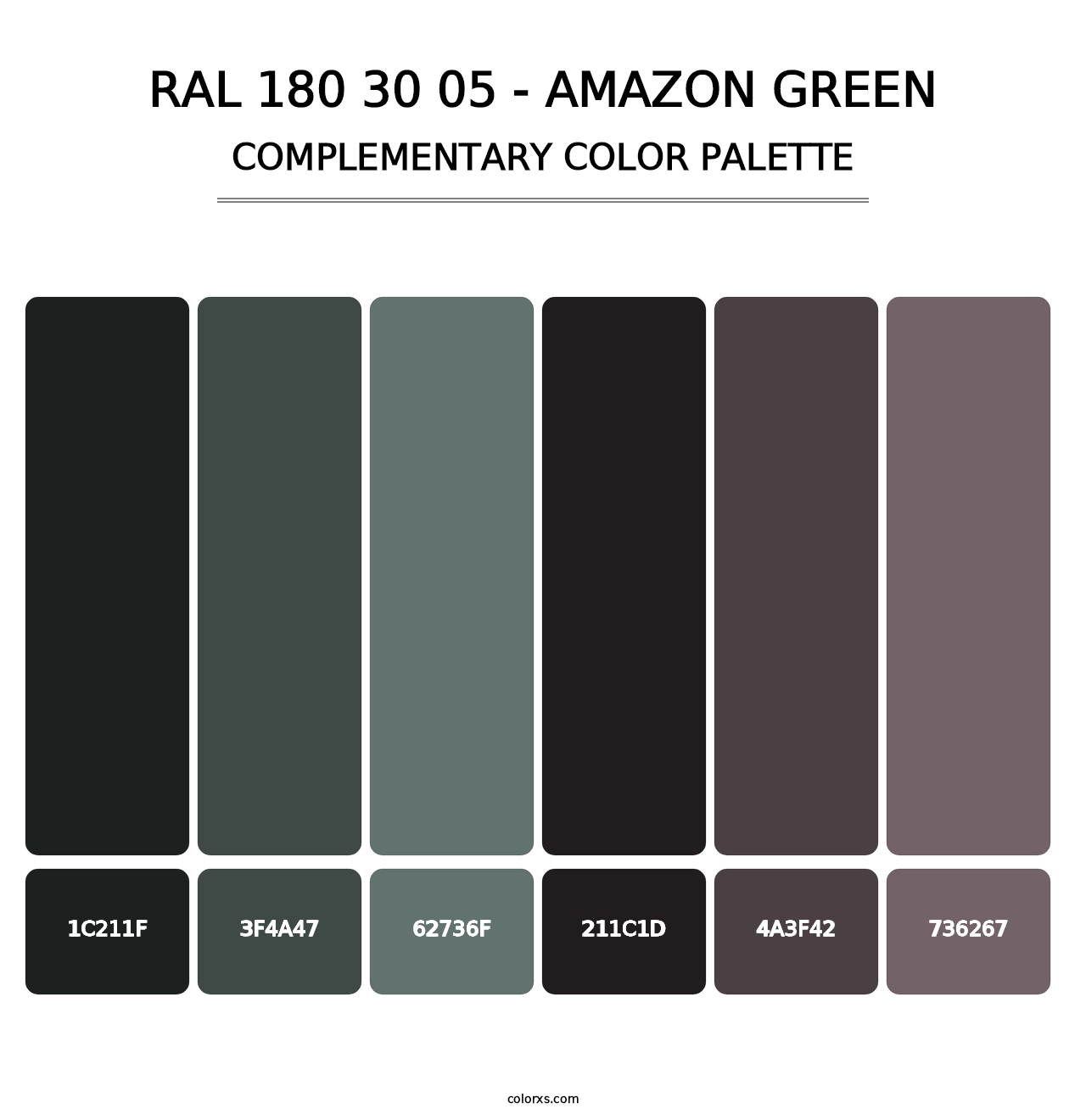 RAL 180 30 05 - Amazon Green - Complementary Color Palette