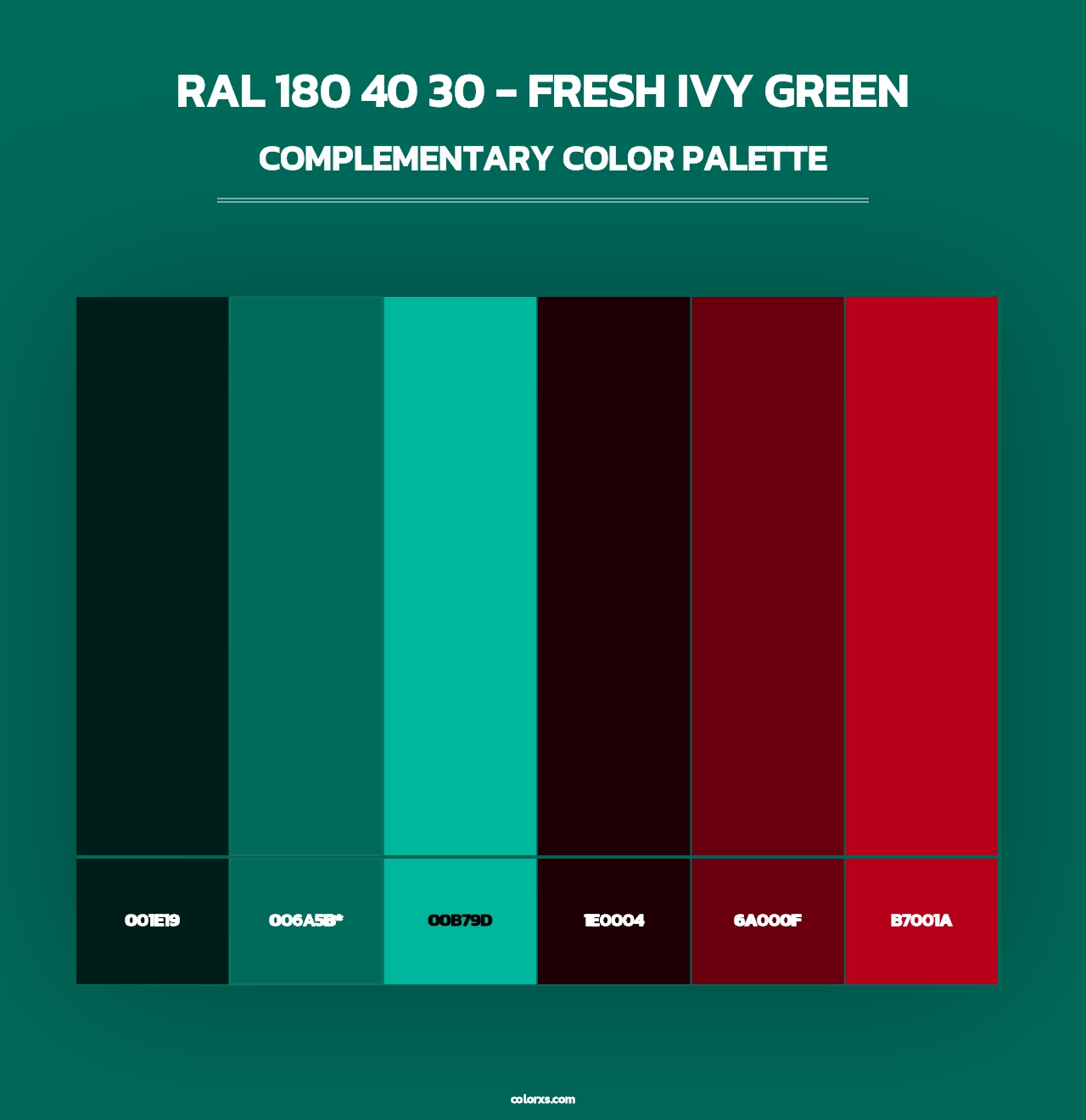RAL 180 40 30 - Fresh Ivy Green - Complementary Color Palette