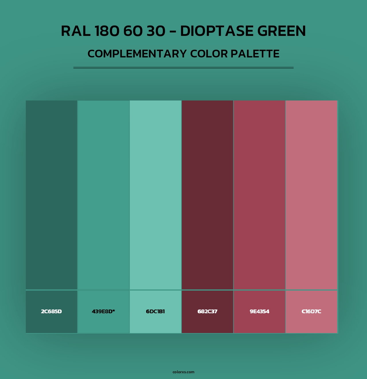 RAL 180 60 30 - Dioptase Green - Complementary Color Palette