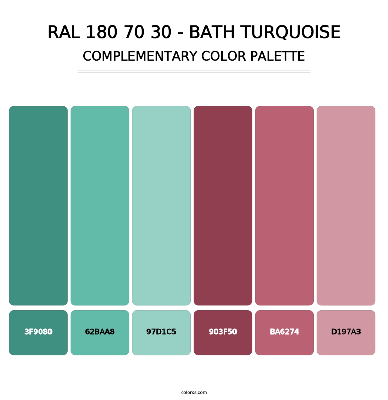 RAL 180 70 30 - Bath Turquoise - Complementary Color Palette