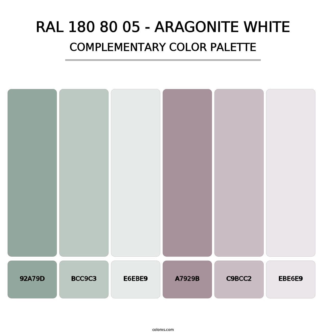 RAL 180 80 05 - Aragonite White - Complementary Color Palette