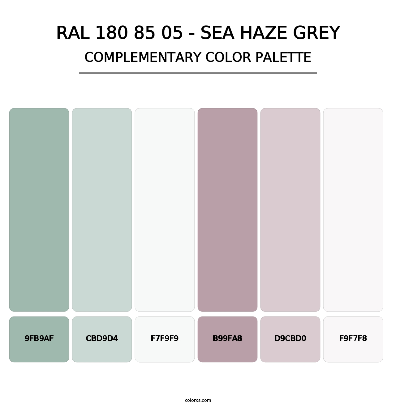 RAL 180 85 05 - Sea Haze Grey - Complementary Color Palette