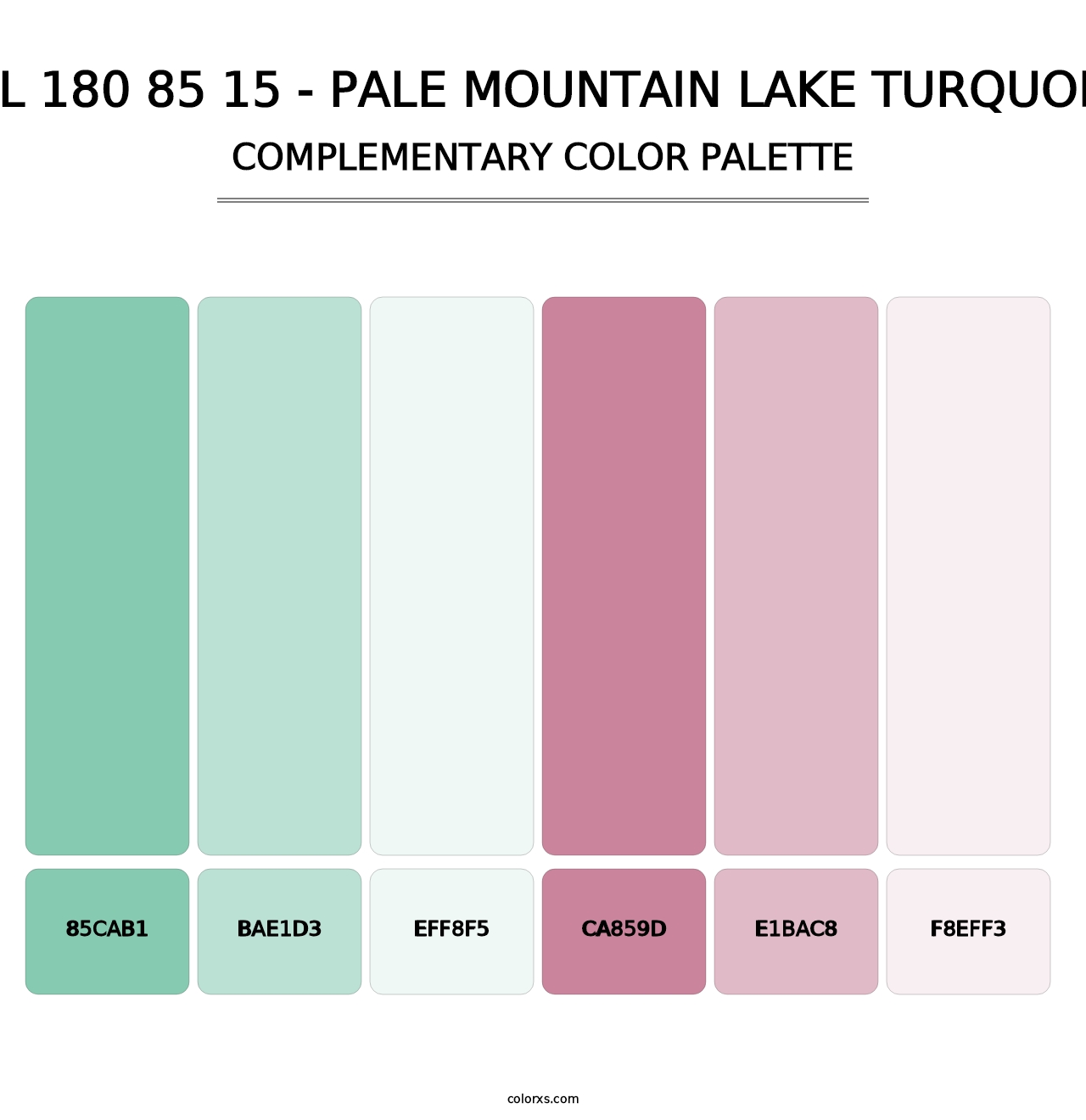RAL 180 85 15 - Pale Mountain Lake Turquoise - Complementary Color Palette