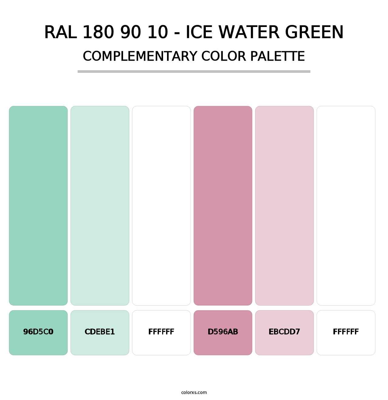 RAL 180 90 10 - Ice Water Green - Complementary Color Palette