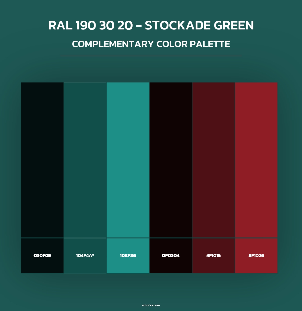RAL 190 30 20 - Stockade Green - Complementary Color Palette