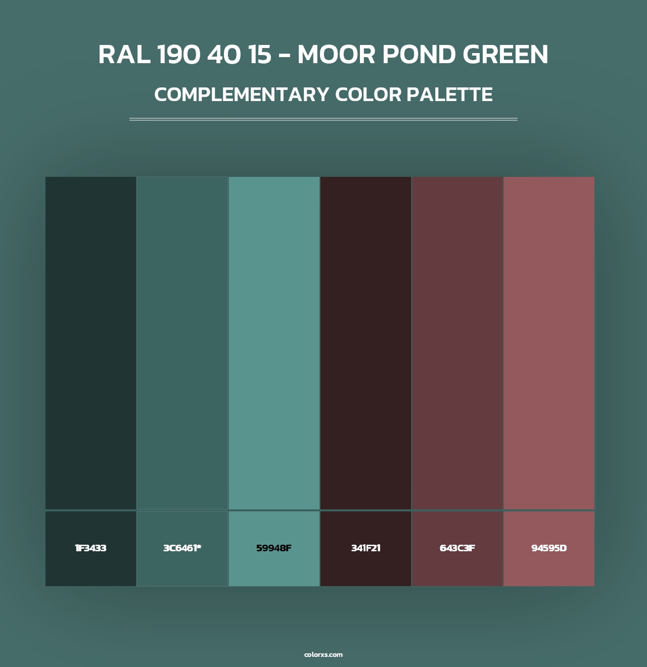 RAL 190 40 15 - Moor Pond Green - Complementary Color Palette