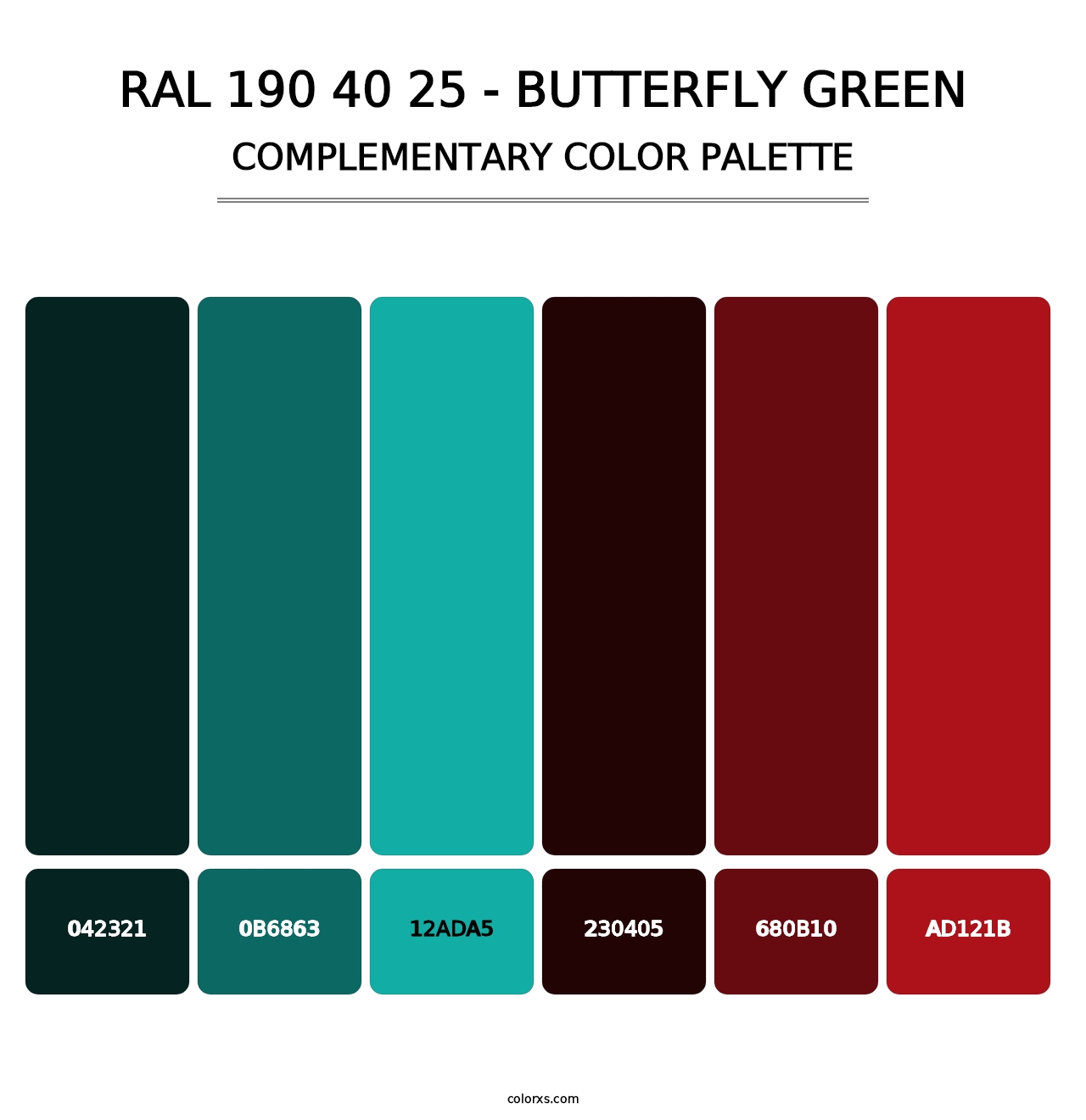 RAL 190 40 25 - Butterfly Green - Complementary Color Palette