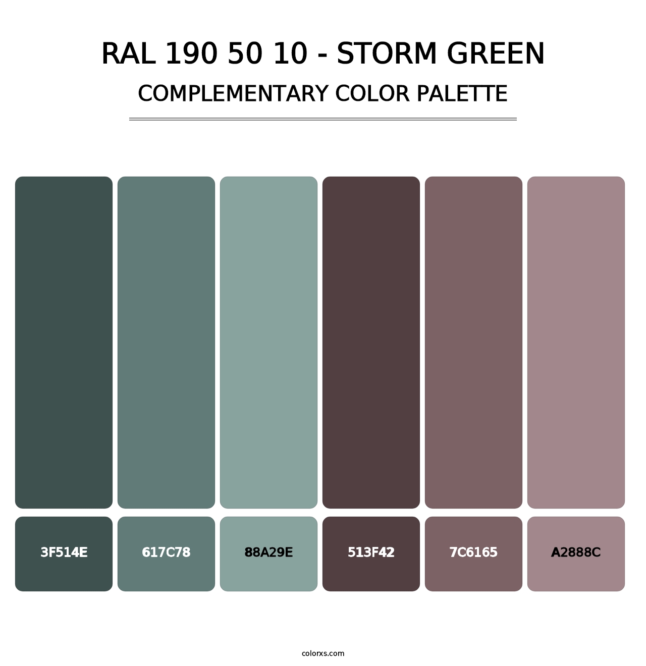 RAL 190 50 10 - Storm Green - Complementary Color Palette