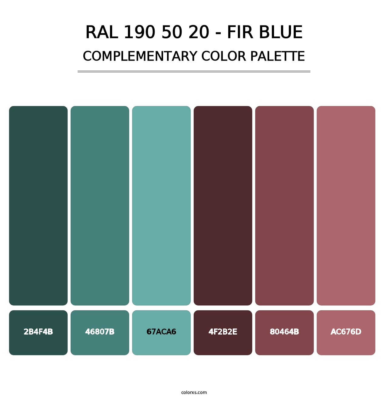 RAL 190 50 20 - Fir Blue - Complementary Color Palette