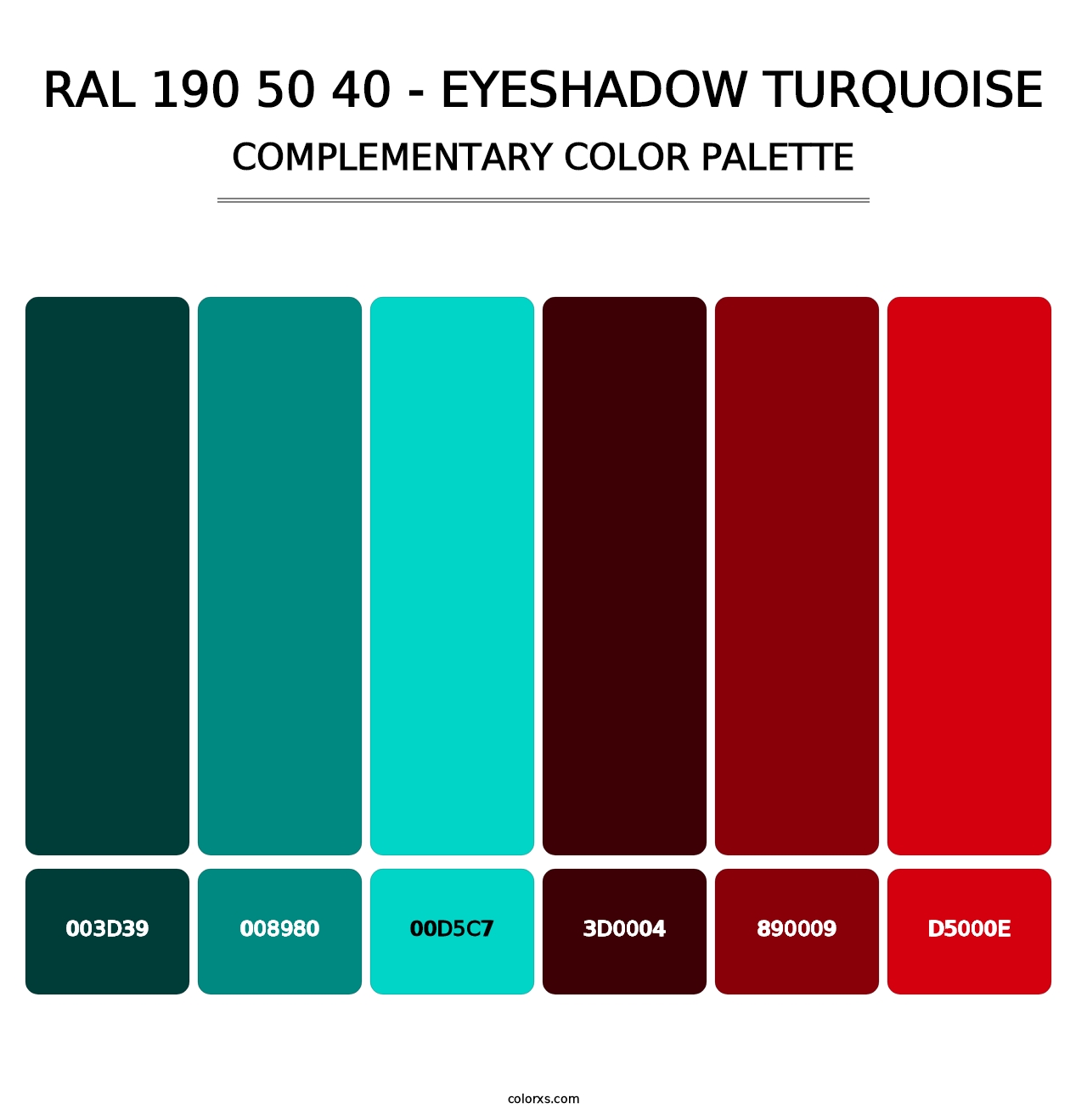 RAL 190 50 40 - Eyeshadow Turquoise - Complementary Color Palette