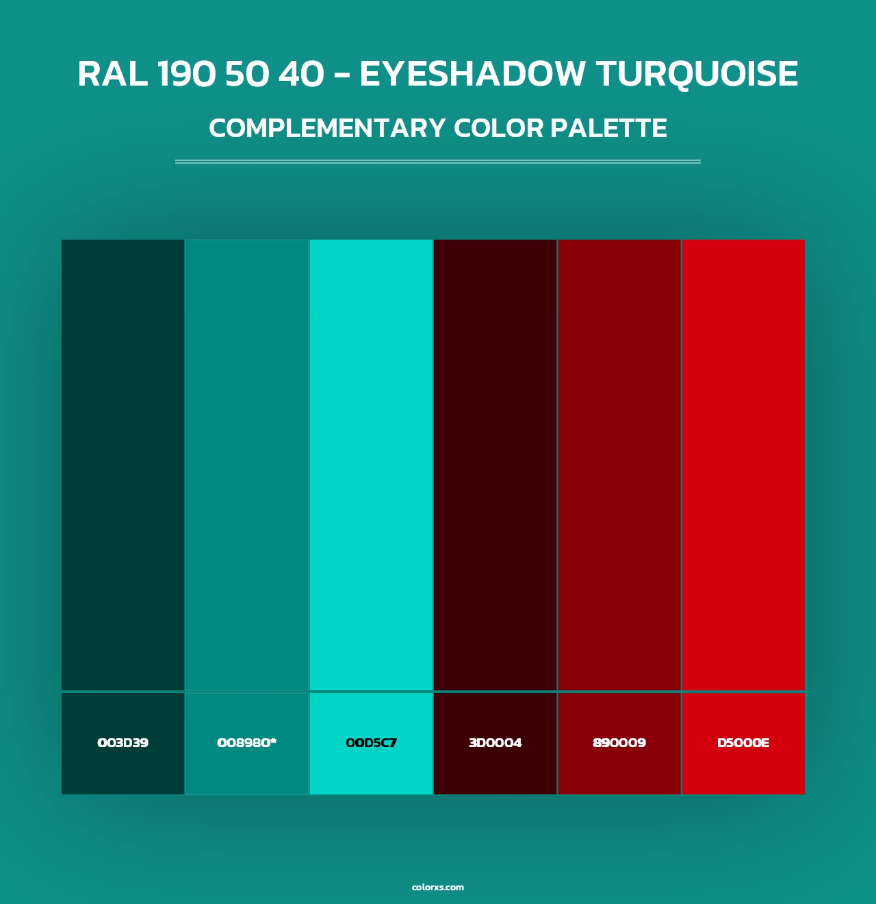 RAL 190 50 40 - Eyeshadow Turquoise - Complementary Color Palette