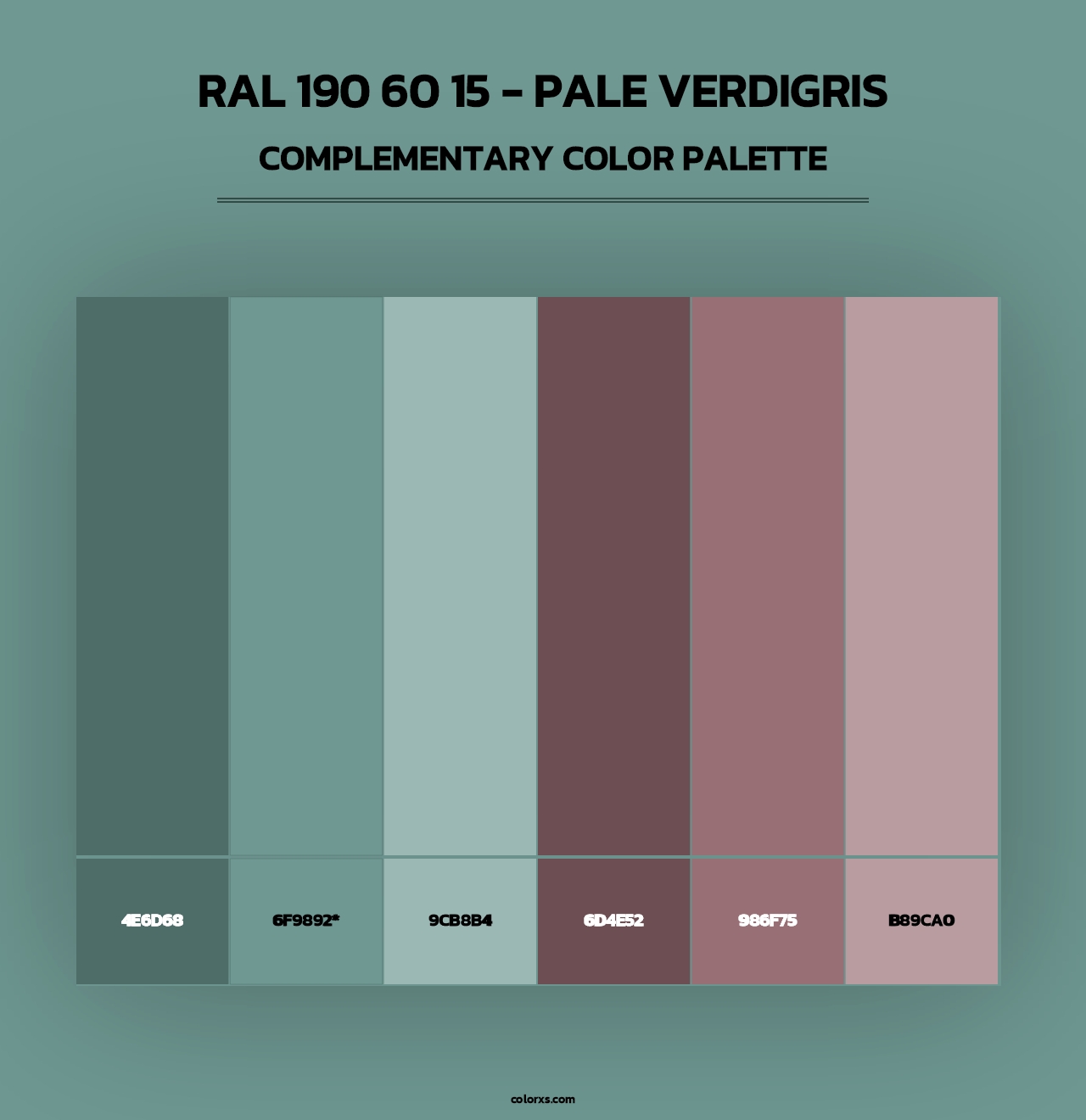 RAL 190 60 15 - Pale Verdigris - Complementary Color Palette