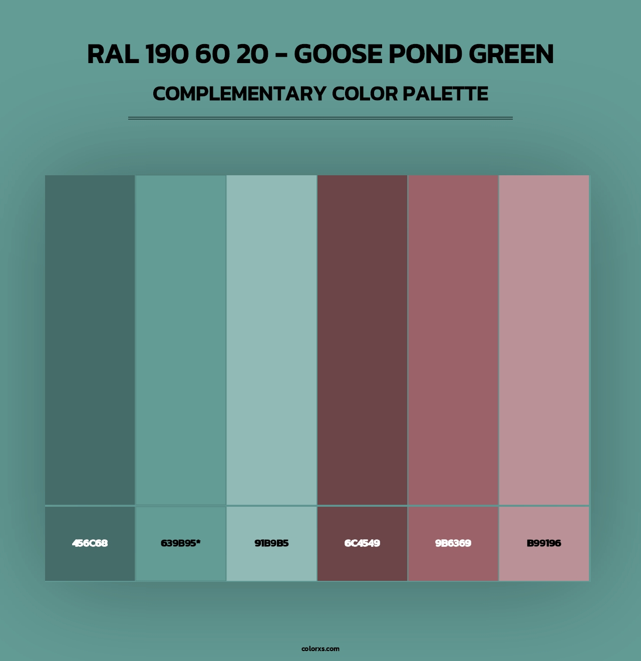 RAL 190 60 20 - Goose Pond Green - Complementary Color Palette