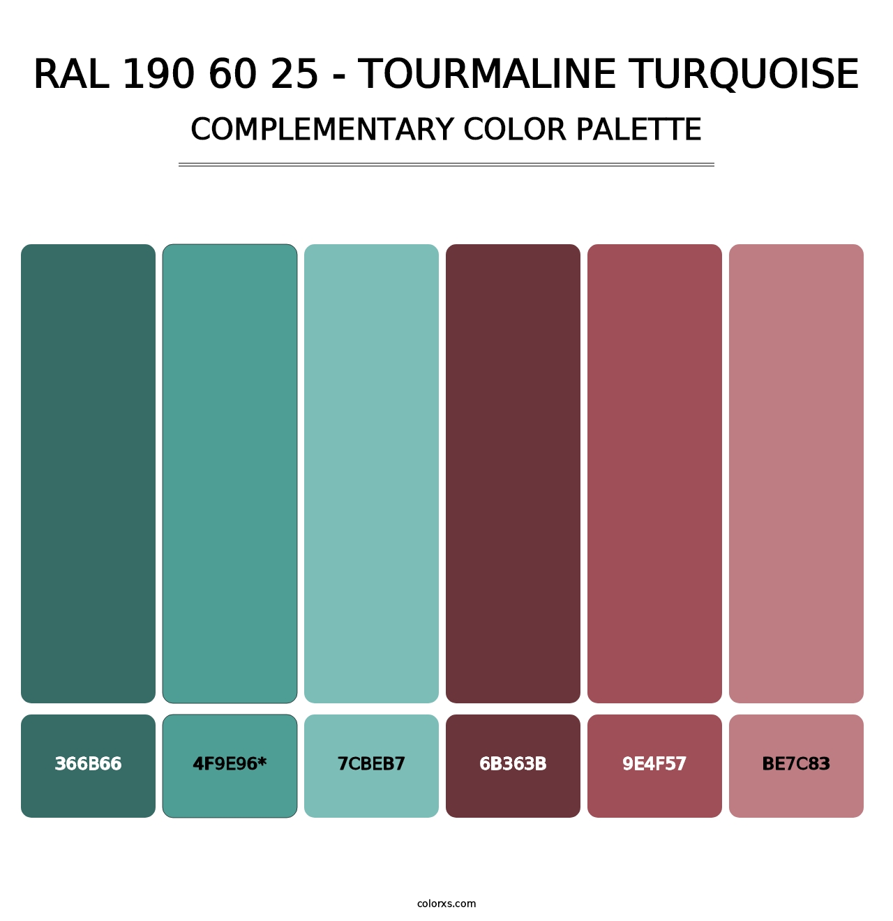 RAL 190 60 25 - Tourmaline Turquoise - Complementary Color Palette