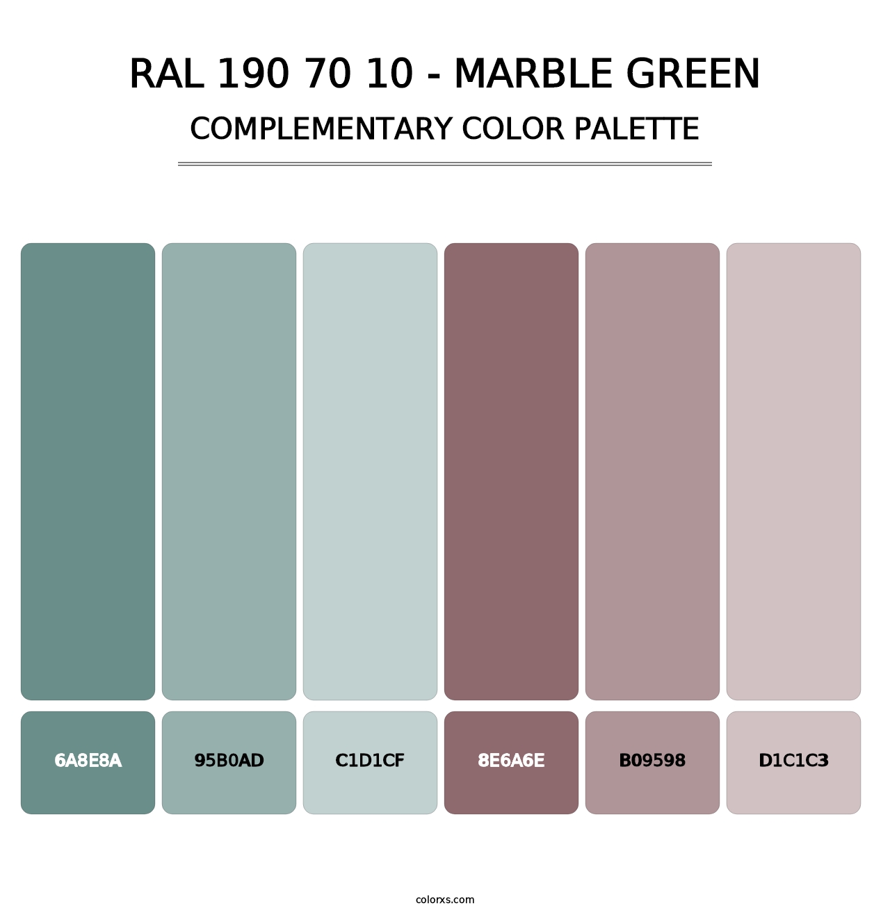 RAL 190 70 10 - Marble Green - Complementary Color Palette