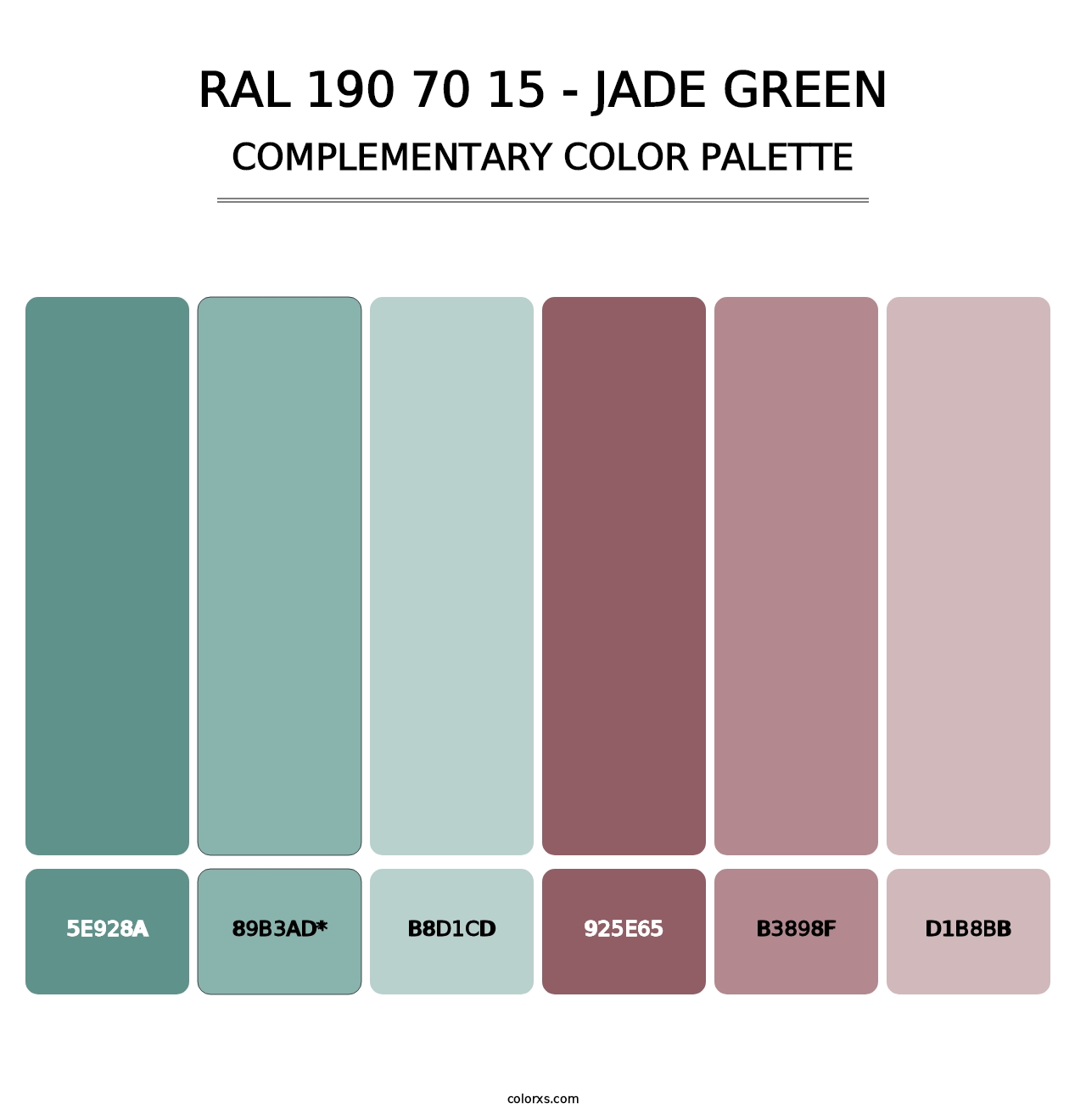RAL 190 70 15 - Jade Green - Complementary Color Palette