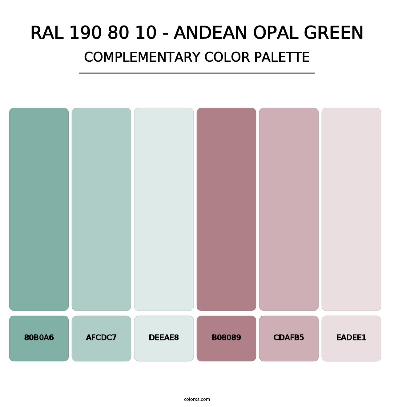 RAL 190 80 10 - Andean Opal Green - Complementary Color Palette